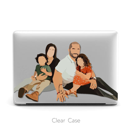 Custom illustrated Portrait, Clear Hard Case, Personalized for Family, Couple - MinimalGadget