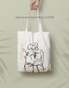 Custom Line Art Photo Canvas Tote Bag for Family, Couple, boyfriend gift