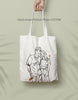 Custom Line Art Photo Canvas Tote Bag for Family, Couple, boyfriend gift