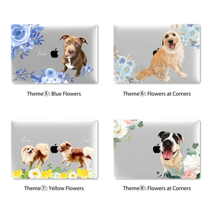 Custom Your Pet Portrait Macbook Case, Hand illustrated Dog Cat Photo CLEAR CASE - MinimalGadget
