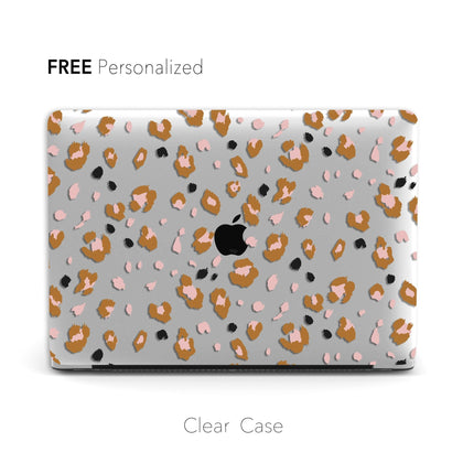 Personalized Abstract Leopard, Macbook Clear Hard Case, Custom Name Case - MinimalGadget