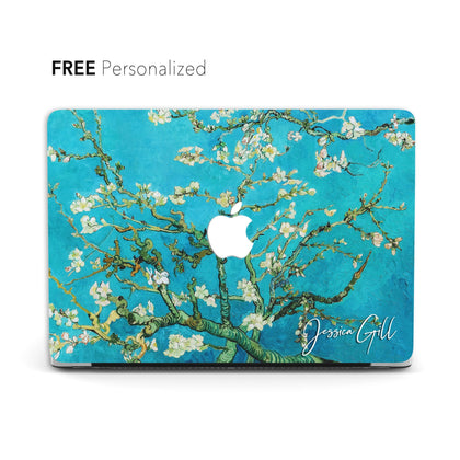Personalized Van Gogh Macbook Hard Cover, Almond Blossom, Custom Name - MinimalGadget
