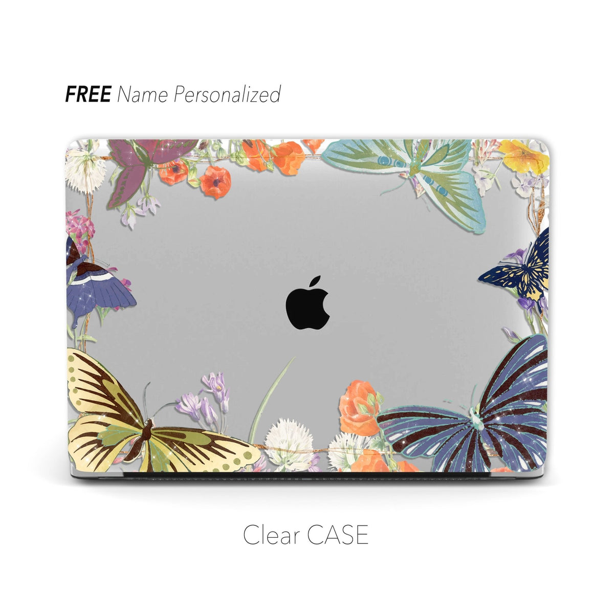 Retro Butterfly Flower Macbook Matte Clear Case MinimalGadget