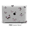 Abstract Pink Butterfly, Macbook Clear Case, Personalized Name Aesthetic Case