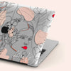 Abstract Woman Face, Macbook Clear Case , Line Art flowers leaves