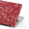 Abstract Woman Face, Macbook Matte Case, Custom Name, One line Art