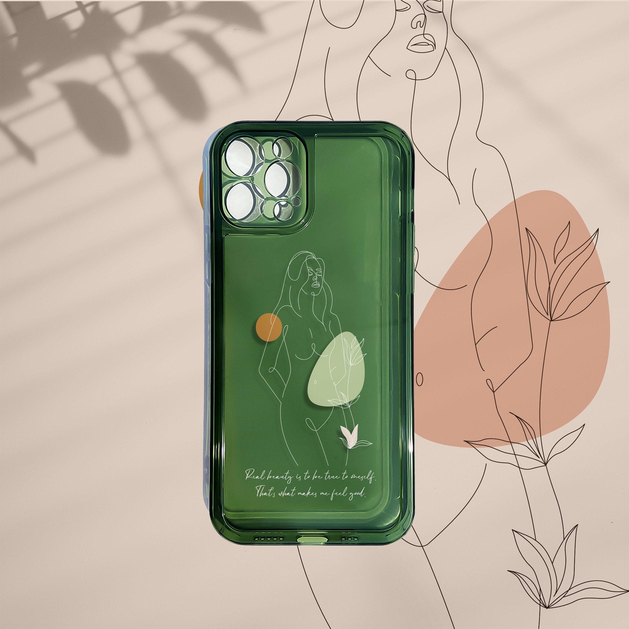 Abstract Woman line Art Green Clear Phone Case Abstract Woman line Art Green Clear Phone Case