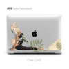 Abstract Yoga Girl Floral Plants Illustration, Macbook Clear Case, Personalized Name