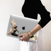 Abstract Yoga Girl Floral Plants Illustration, Macbook Clear Case, Personalized Name
