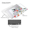 Aesthetic blue Birds and red Flowers, Macbook Clear Hard Case, Aesthetic Personalized Name