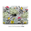 Aesthetic Noble Flowers and Birds, Macbook Clear Hard Case, Personalized Name