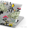 Aesthetic Noble Flowers and Birds, Macbook Clear Hard Case, Personalized Name