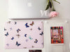 Butterfly Pink Macbook Hard Cover, Custom name