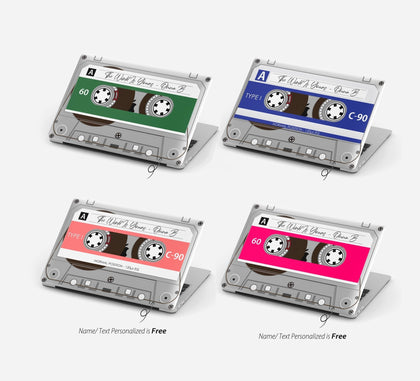 CLEAR Audio Cassette illustration Macbook Case, Personalized Name Case - MinimalGadget