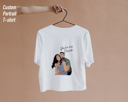 Custom Couple T-shirt, Custom Portrait Illustration, Art painting t-shirt - MinimalGadget