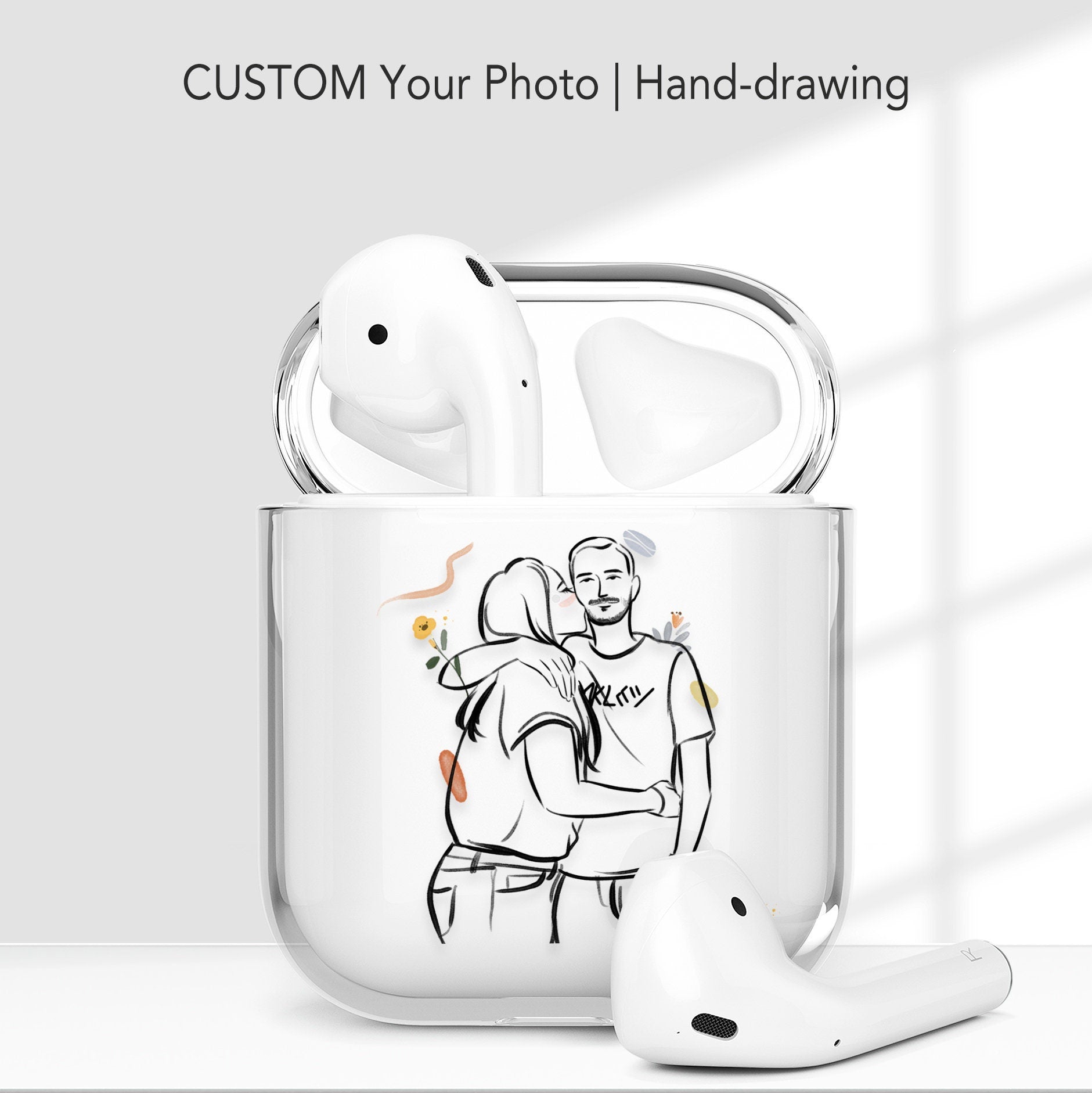 CUSTOM illustrated Portrait AirPods Case - MinimalGadget