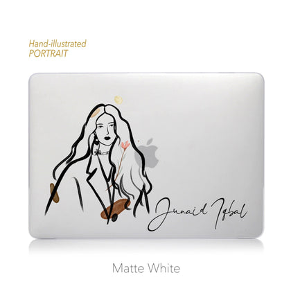 CUSTOM illustrated Portrait, Minimalist Line Macbook Hard Case - MinimalGadget