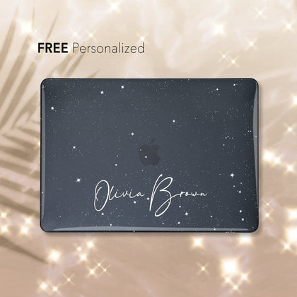 Custom name Twinkle Clear Macbook Hard Case, Personalized Glittering Case, Clear Stained - MinimalGadget