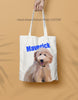 Custom Pet Portrait Canvas Tote Bag for your Dog Cat gift