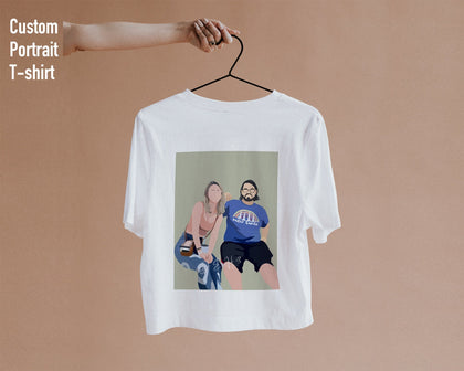Custom Photo T-shirt, Hand illustrated Portrait Custom, Art painting - MinimalGadget