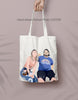 Custom Portrait Photo Canvas Tote Bag  for Family, Couple, boyfriend gift