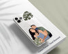CUSTOM Portrait with Botanical Leaves for iPhone Clear CASE, hand drawn Photo