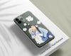 CUSTOM Portrait with Botanical Leaves for iPhone Clear CASE, hand drawn Photo