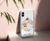 CUSTOM Watercolor Pet iPhone Clear Case, Hand drawn with Floral