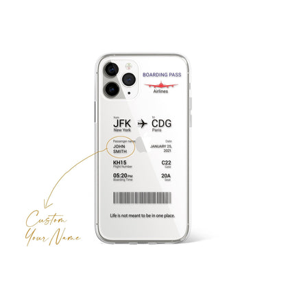 Custom Your Boarding Pass Phone Clear Case, fashion Personalized Name - MinimalGadget