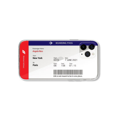 Custom Your Boarding Pass Phone Clear Case, fashion Personalized Name - MinimalGadget