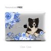 Custom Your Pet Portrait Macbook Case, Hand illustrated Dog Cat Photo CLEAR CASE