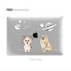 Custom Your Pet Portrait Macbook Case, Hand illustrated Dog Cat Photo CLEAR CASE