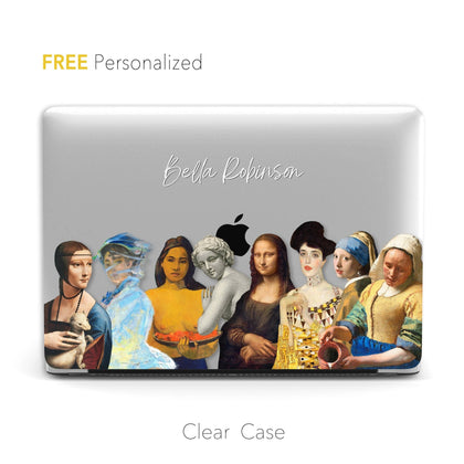 Famous women in Painting inspired, Personalized Name, Macbook CLEAR Hard Case - MinimalGadget