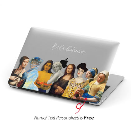 Famous women in Painting inspired, Personalized Name, Macbook CLEAR Hard Case - MinimalGadget