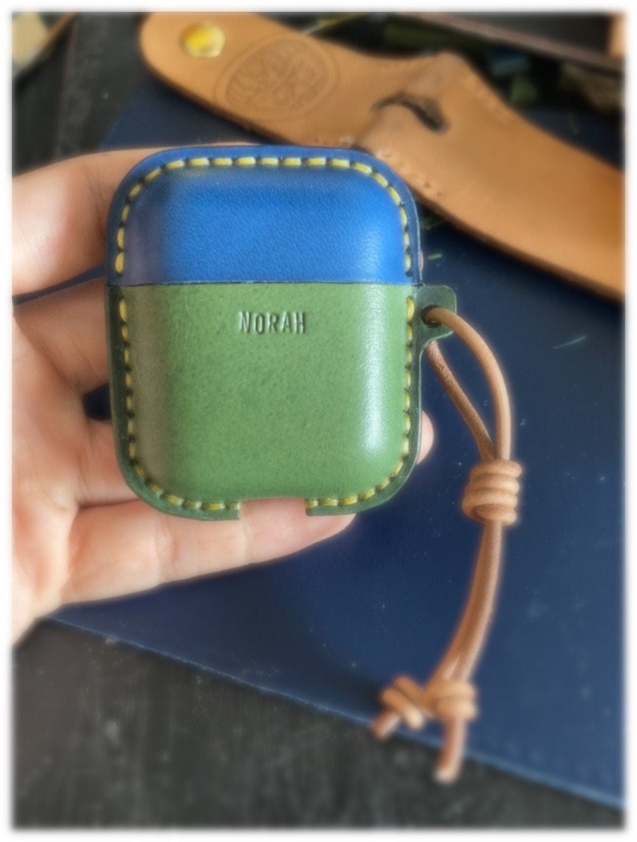 Genuine Leather Mixed-color Hand-tailored Leather Case