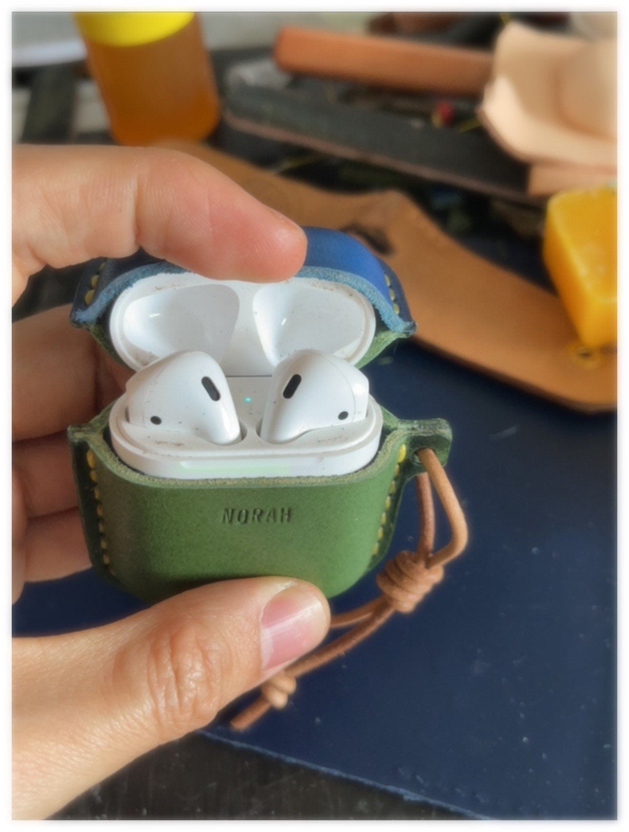 Genuine Leather Mixed-color Hand-tailored Leather Case