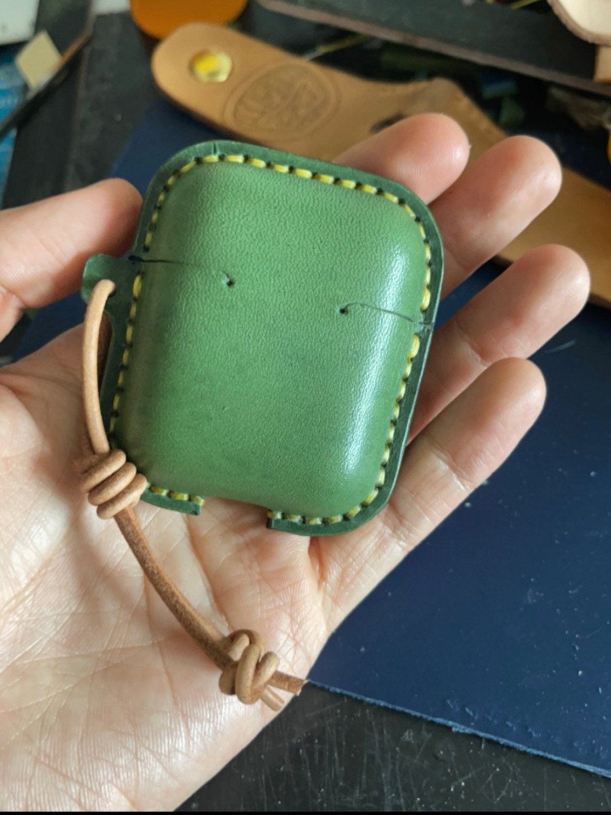 Genuine Leather Mixed-color Hand-tailored Leather Case