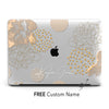 Geometric Beige Flower, Personalized Name Macbook Clear Case