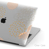 Geometric Beige Flower, Personalized Name Macbook Clear Case