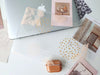 Geometric Beige Flower, Personalized Name Macbook Clear Case