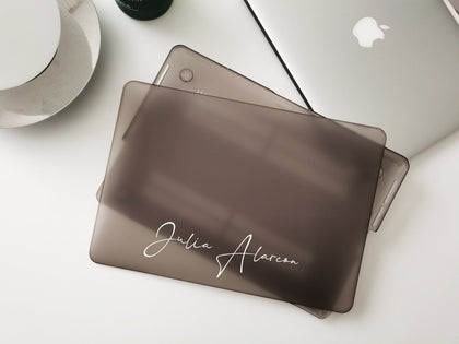 Gray Personalized Macbook Matte Hard Case, pink red blue black clear - MinimalGadget