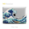 Great Wave off Kanagawa inspired, Personalized Macbook CLEAR Hard Case