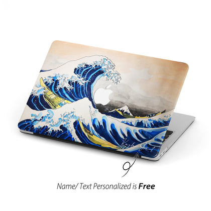 Great Wave off Kanagawa, Macbook Case Hard Cover Personalized name - MinimalGadget