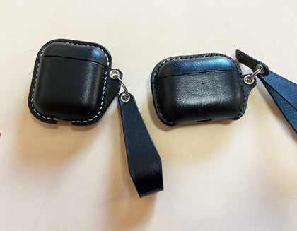 Hand-tailored Leather Case, AirPods 1, 2, Pro Tanned Leather Case with buckle/String - MinimalGadget