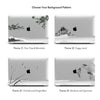 CUSTOM Ink Watercolor Dog Cat Pet Portrait, Macbook CLEAR CASE, Oriental Monochrome Landscape