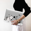 CUSTOM Ink Watercolor Dog Cat Pet Portrait, Macbook CLEAR CASE, Oriental Monochrome Landscape