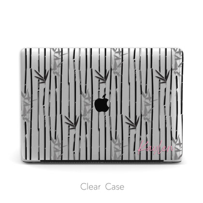 Ink painting Bamboo Leaves Macbook Clear Case, Hand drawn Bamboo branch - MinimalGadget