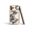 Ink watercolor Painting, Personalized Clear Phone Case, Bamboo and birds