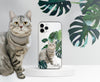 Meowstera! CUSTOM Your Cat with Watercolor Monstera, iPhone Clear Case