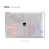Modern Geometric Macbook Clear Case, Rainbow Glitch Art style
